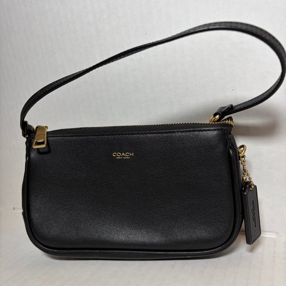 Coach Plaza Bag In Black with Brass Hardware Grain Leather